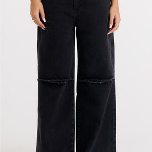 The Ragged Priest Black Knee Split Jeans
